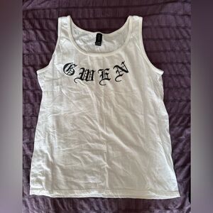 L.A.M.B Gwen Stefani White Tank Top with Graphic Print M